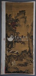 现代印刷品仇英观瀑图
