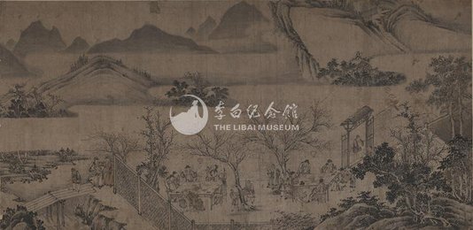 清“桃李园图”横幅
