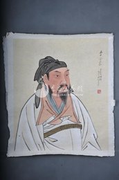 现代潘絜兹仿故宫李白像条幅