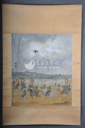 现代潘絜兹李白诗意画捣衣篇条幅