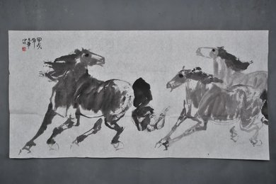 1994年邓文华群马奔腾横幅