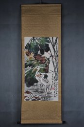 1993年车述祖白鹭图卷轴