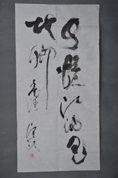现代蔡肇祺草书长江江油是故乡条幅