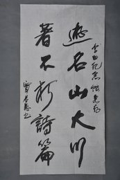 现代贾若愚行书游名山大川条幅